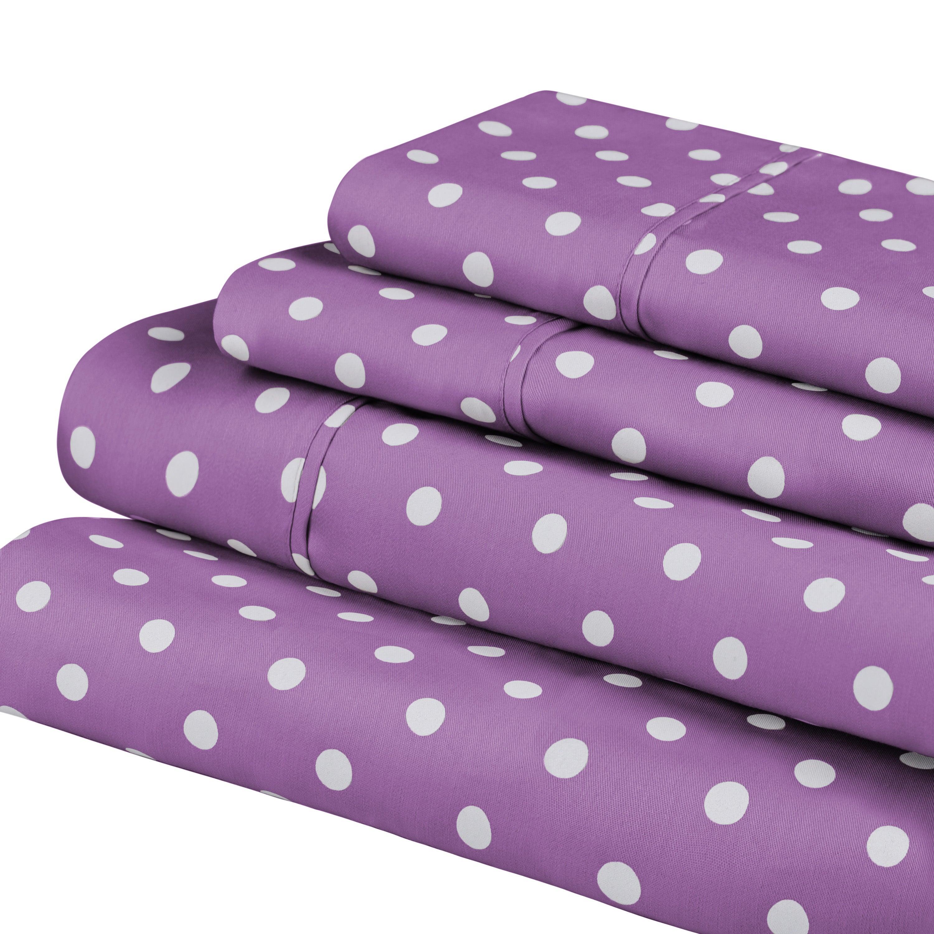 Polka Dot 600 Thread Count Cotton Blend Deep Pocket Sheet Set - Blue Nile Mills