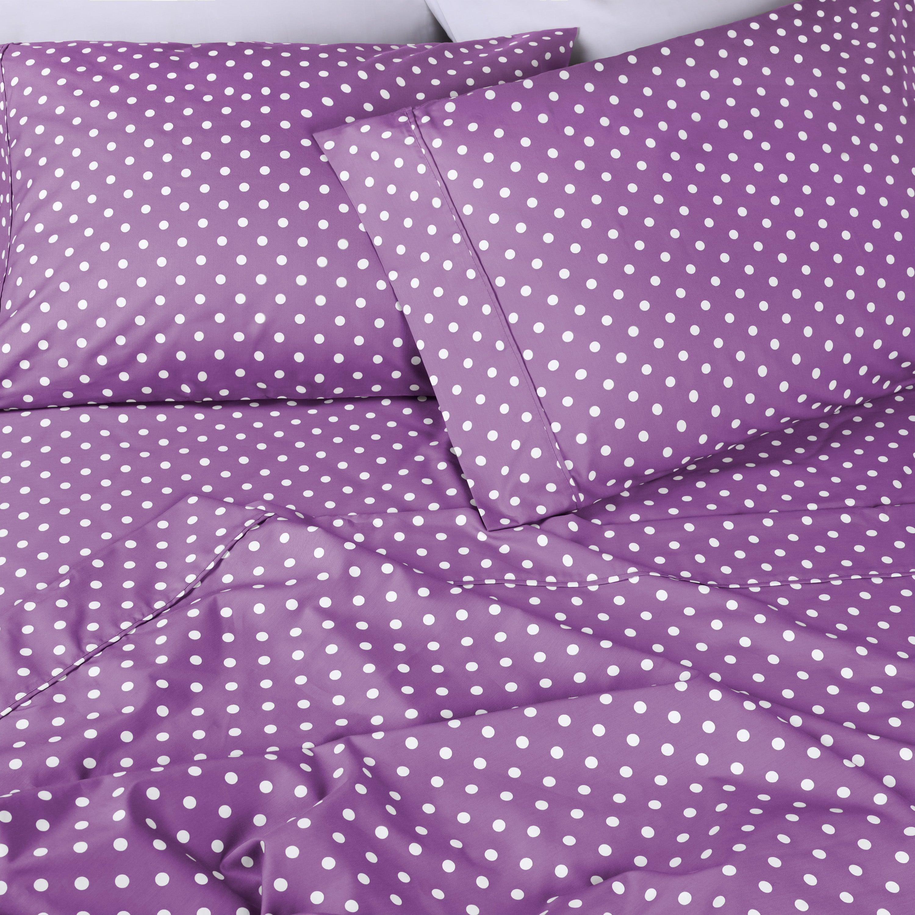 Polka Dot 600 Thread Count Cotton Blend Deep Pocket Sheet Set - Blue Nile Mills