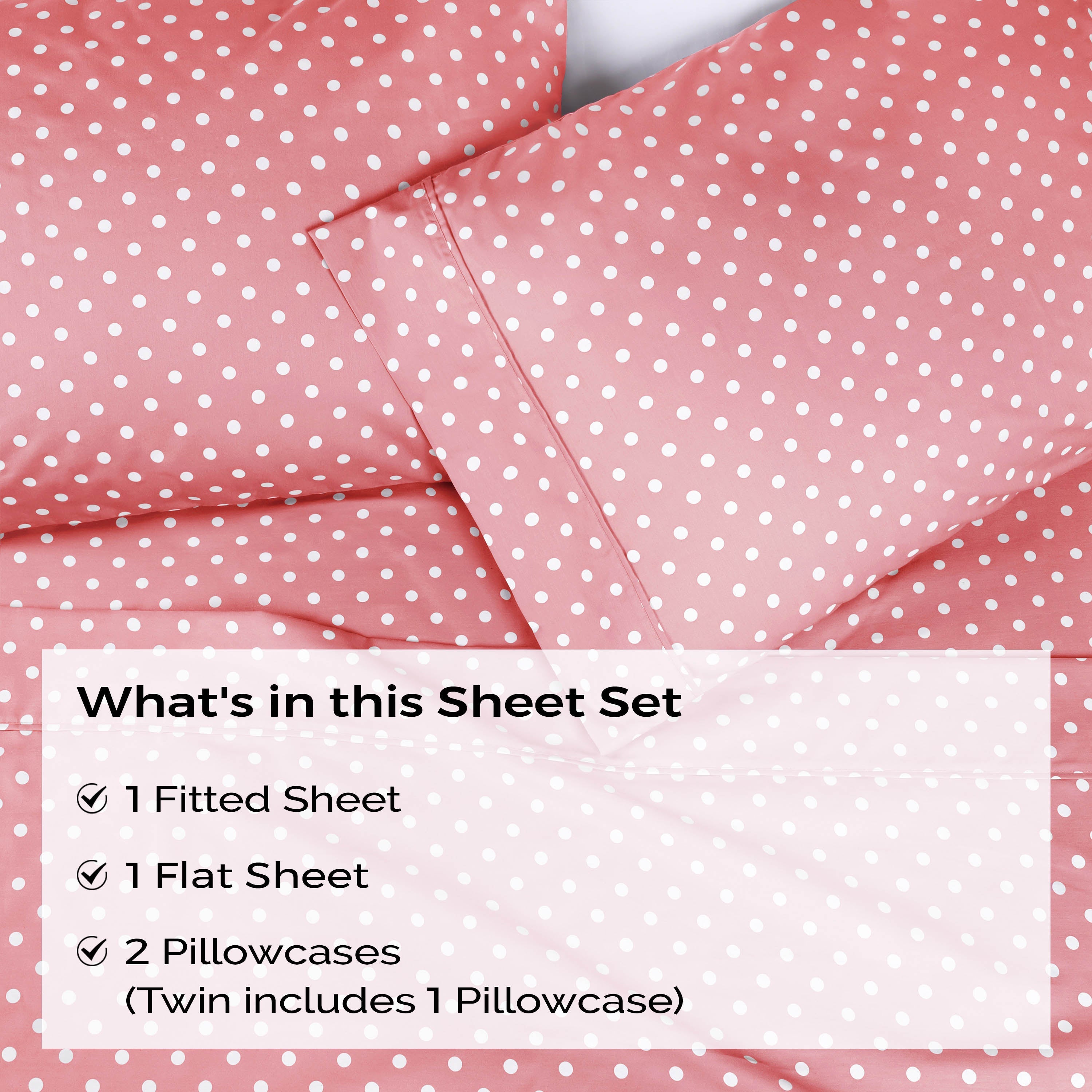 Polka Dot 600 Thread Count Cotton Blend Deep Pocket Sheet Set - Blue Nile Mills