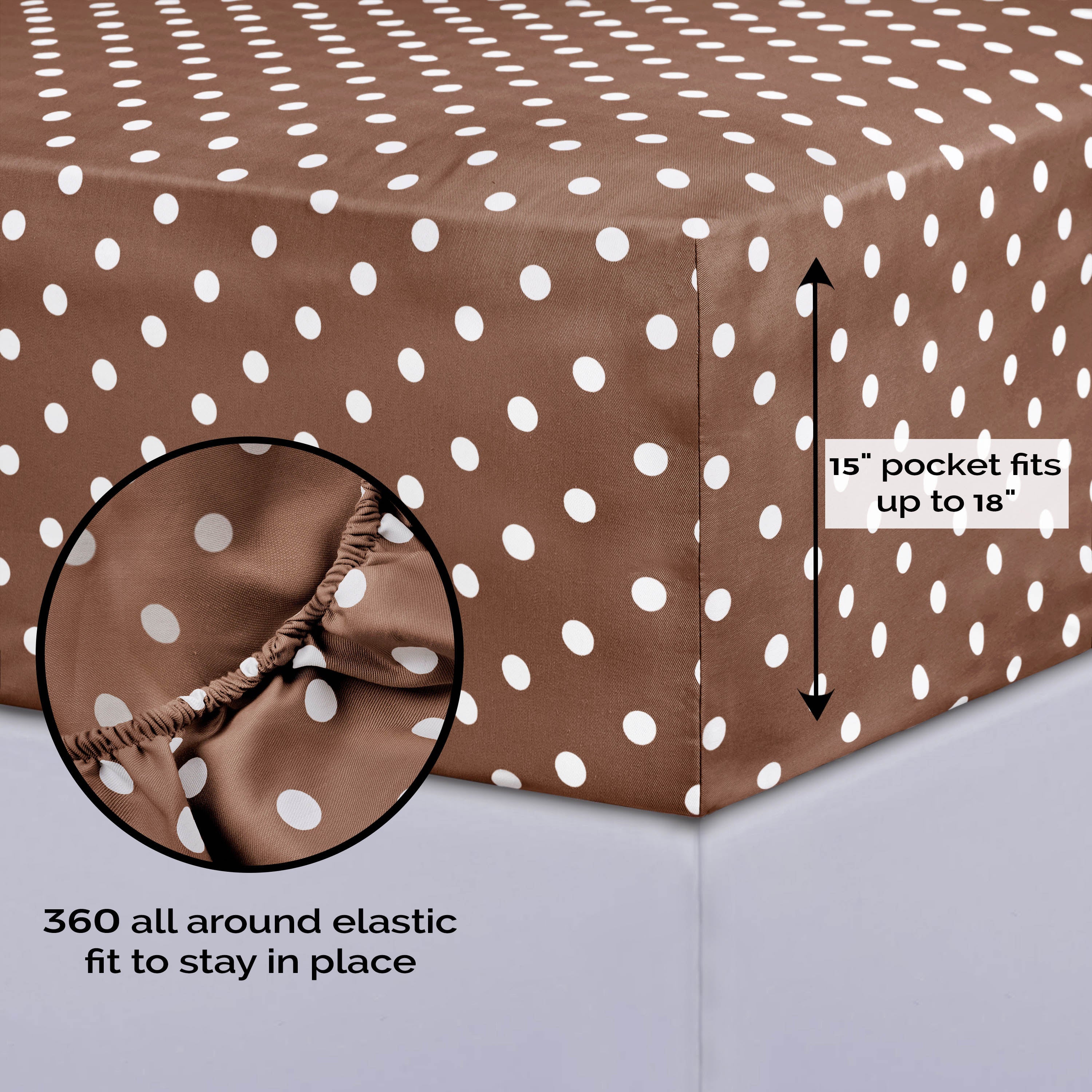 Polka Dot 600 Thread Count Cotton Blend Deep Pocket Sheet Set - Blue Nile Mills