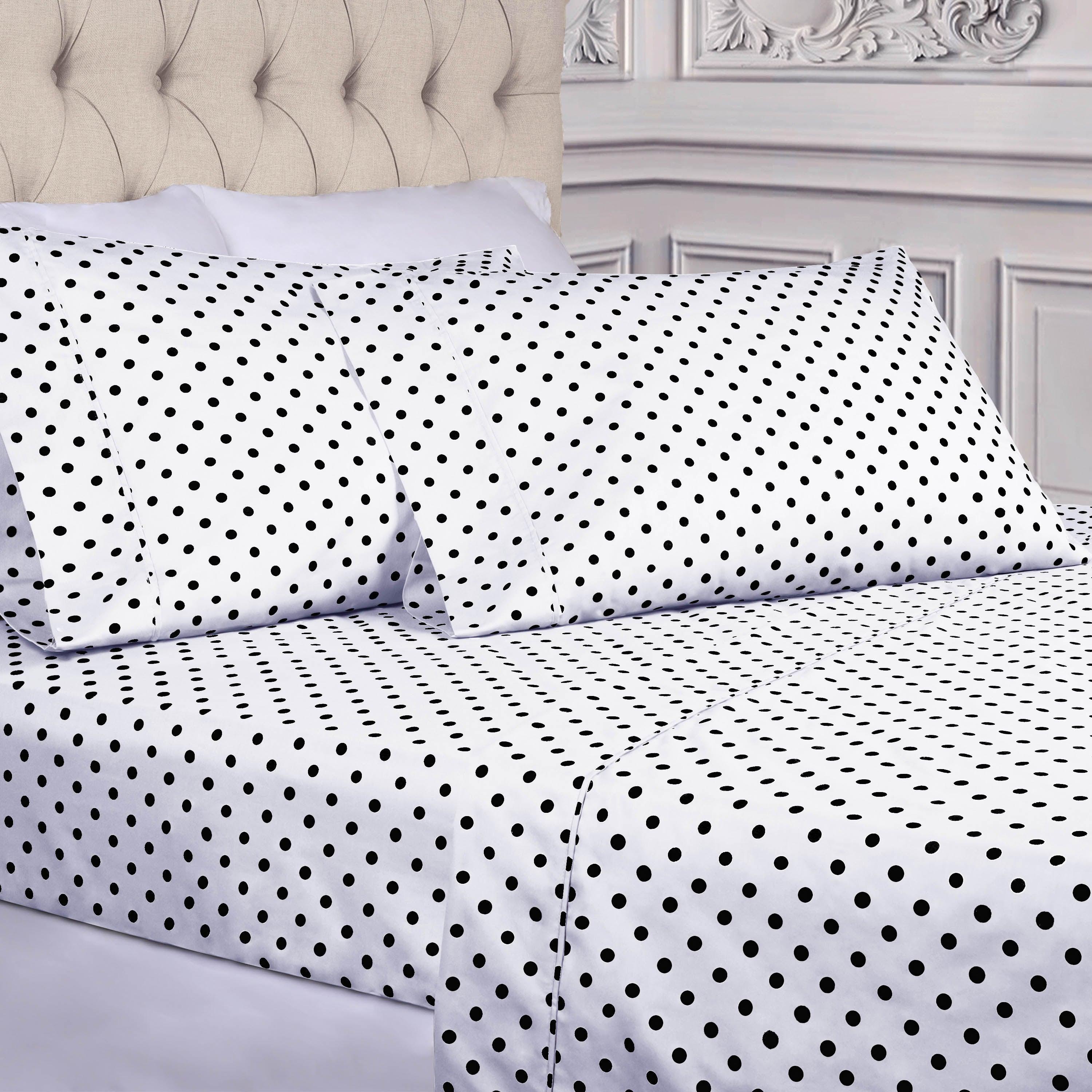 Polka Dot 600 Thread Count Cotton Blend Deep Pocket Sheet Set - Blue Nile Mills