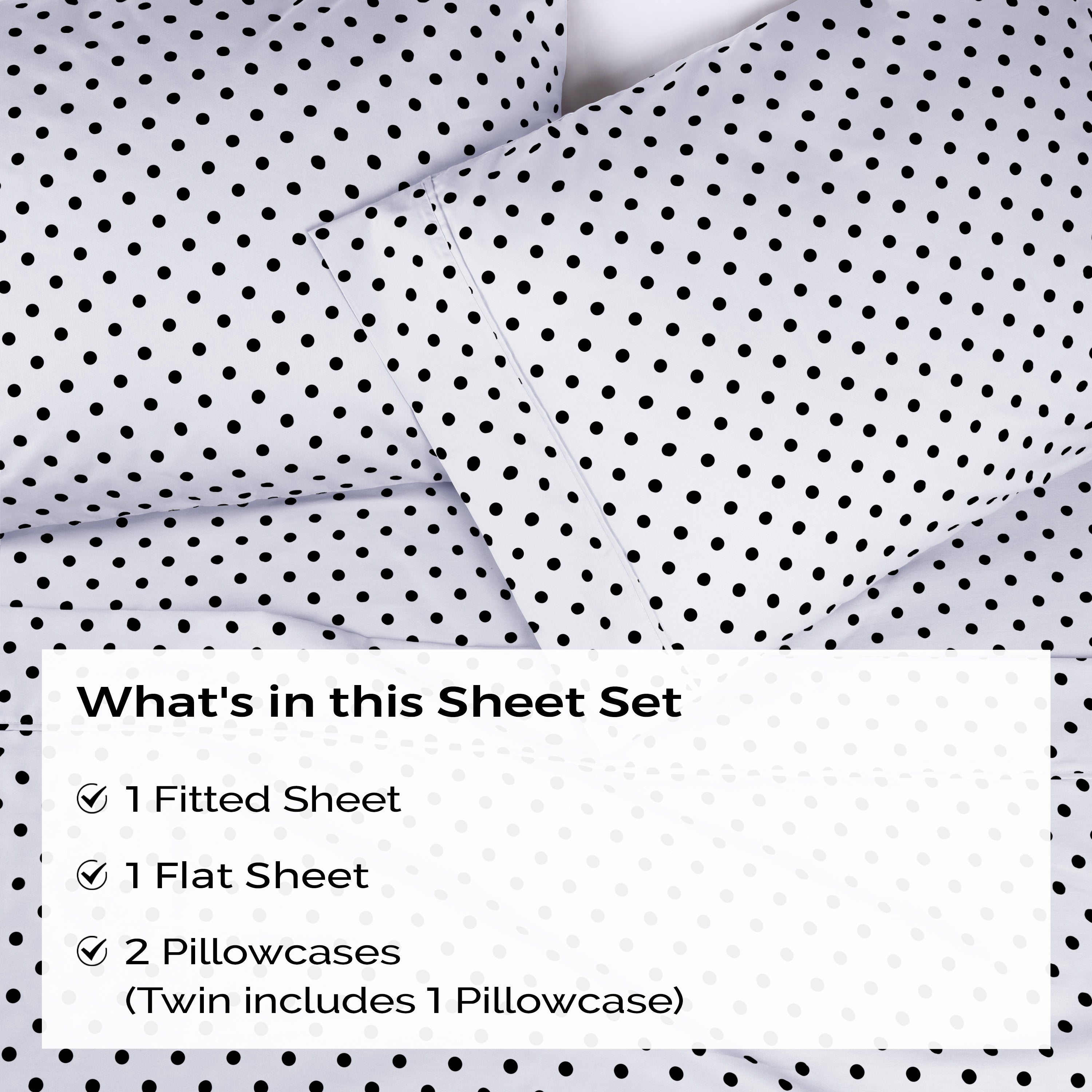 Polka Dot 600 Thread Count Cotton Blend Deep Pocket Sheet Set - Blue Nile Mills