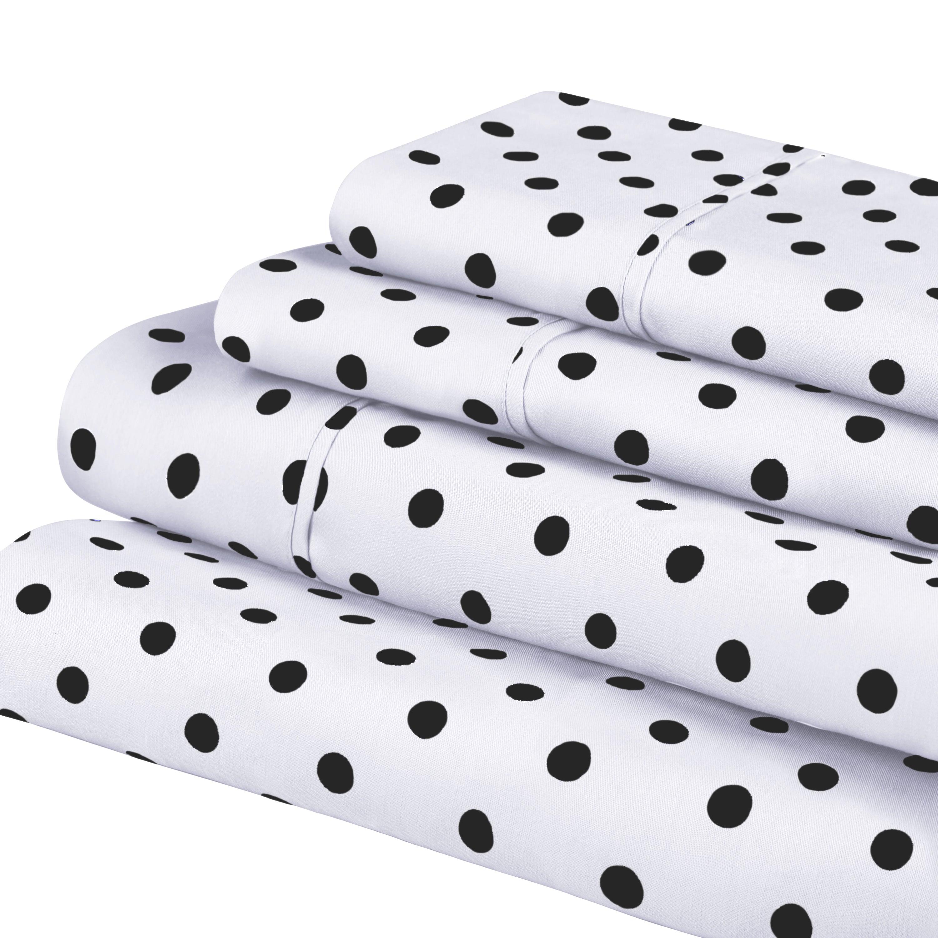 Polka Dot 600 Thread Count Cotton Blend Deep Pocket Sheet Set - Blue Nile Mills
