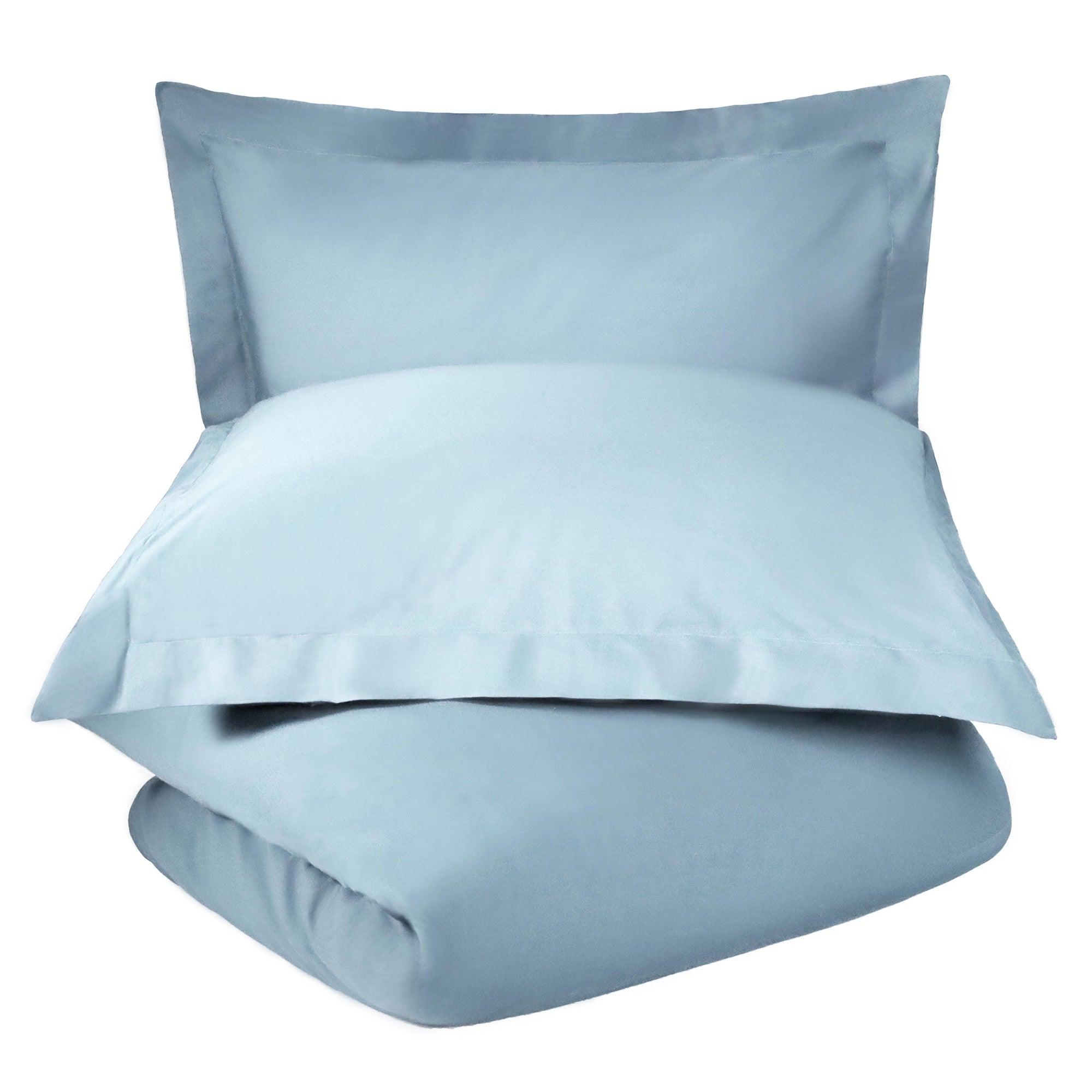 600 Thread Count Cotton Blend Solid Duvet Cover Set - Blue Nile Mills