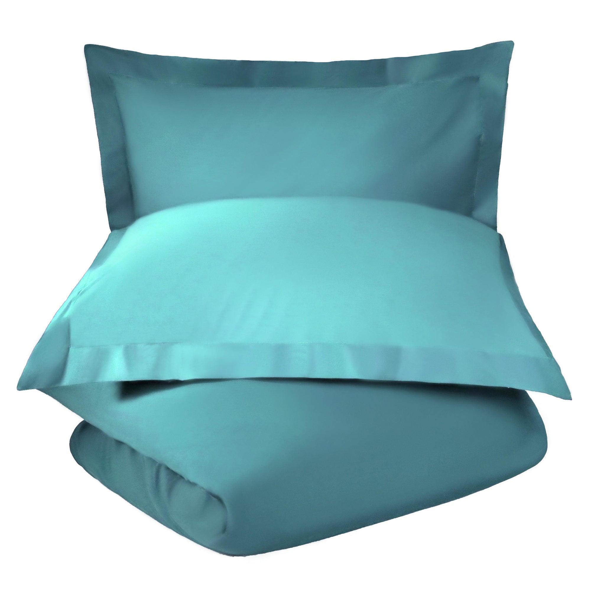 600 Thread Count Cotton Blend Solid Duvet Cover Set - Blue Nile Mills