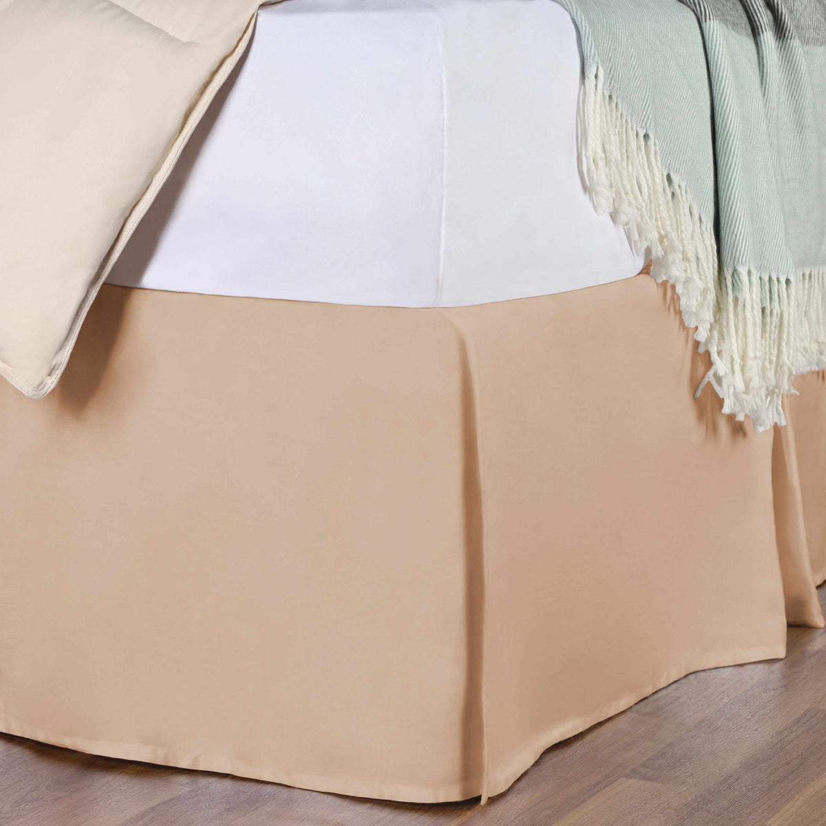 Saltaire 100% Egyptian Cotton Chic Solid Bed Skirt with Split Corners - Blue Nile Mills