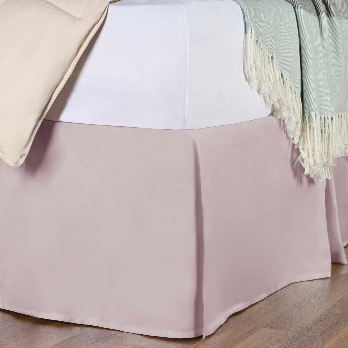 Saltaire 100% Egyptian Cotton Chic Solid Bed Skirt with Split Corners - Blue Nile Mills
