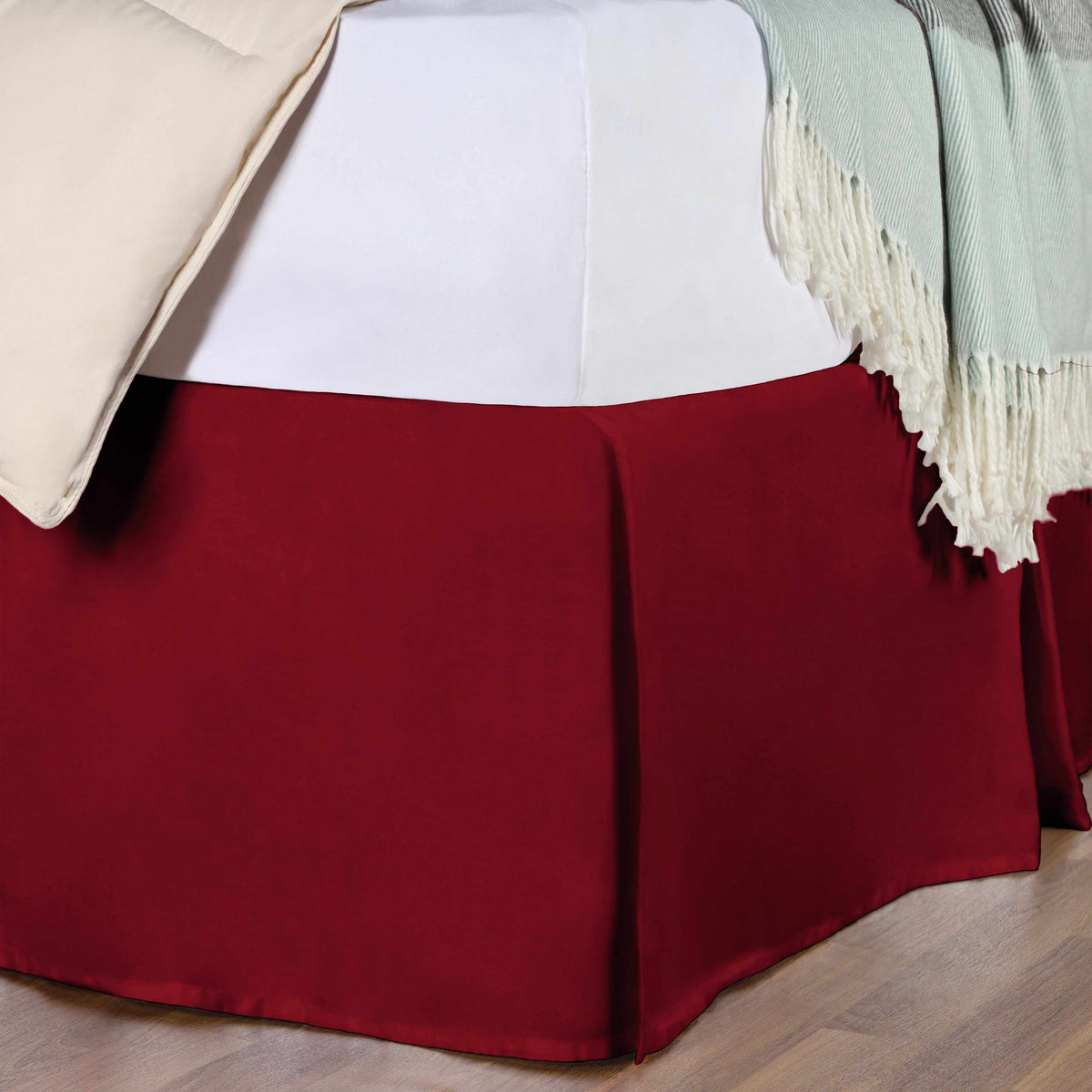 Saltaire 100% Egyptian Cotton Chic Solid Bed Skirt with Split Corners - Blue Nile Mills