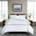 Egyptian Cotton 1200 Thread Count Embroidered Duvet Cover Set - White-NavyBlue