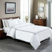 Egyptian Cotton 1200 Thread Count Embroidered Duvet Cover Set - White-Charcoal