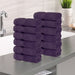 Zero Twist Cotton Ultra Soft Face Towel Washcloth Set of 12 - Grapeseed