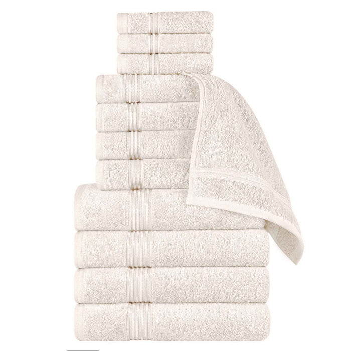 Egyptian Cotton Highly Absorbent Solid 12-Piece Ultra Soft Towel Set