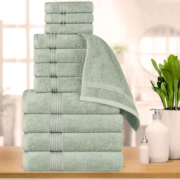 Egyptian Cotton Highly Absorbent Solid 12-Piece Ultra Soft Towel Set