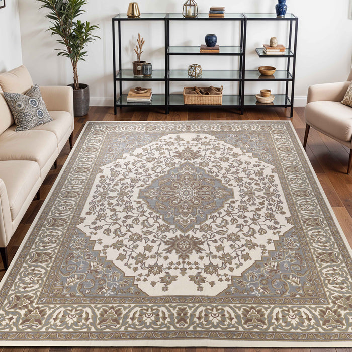 Glendale Traditional Oriental Floral Medallion Indoor Area Rug - Green