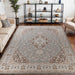 Glendale Traditional Oriental Floral Medallion Indoor Area Rug - Grey