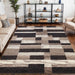 Rockwood Contemporary Geometric Patchwork Indoor Area Rug or Runner - Chocolate