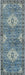 Jay Damask Medallion Bordered Washable Indoor Area Rug or Runner - Blue