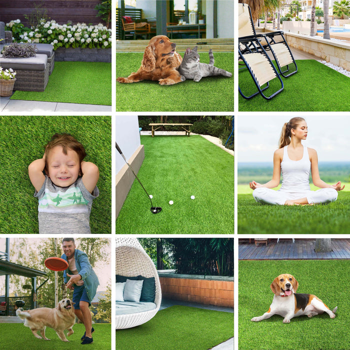 Artificial Grass Indoor/ Outdoor Area Rug Set of 6 - Green