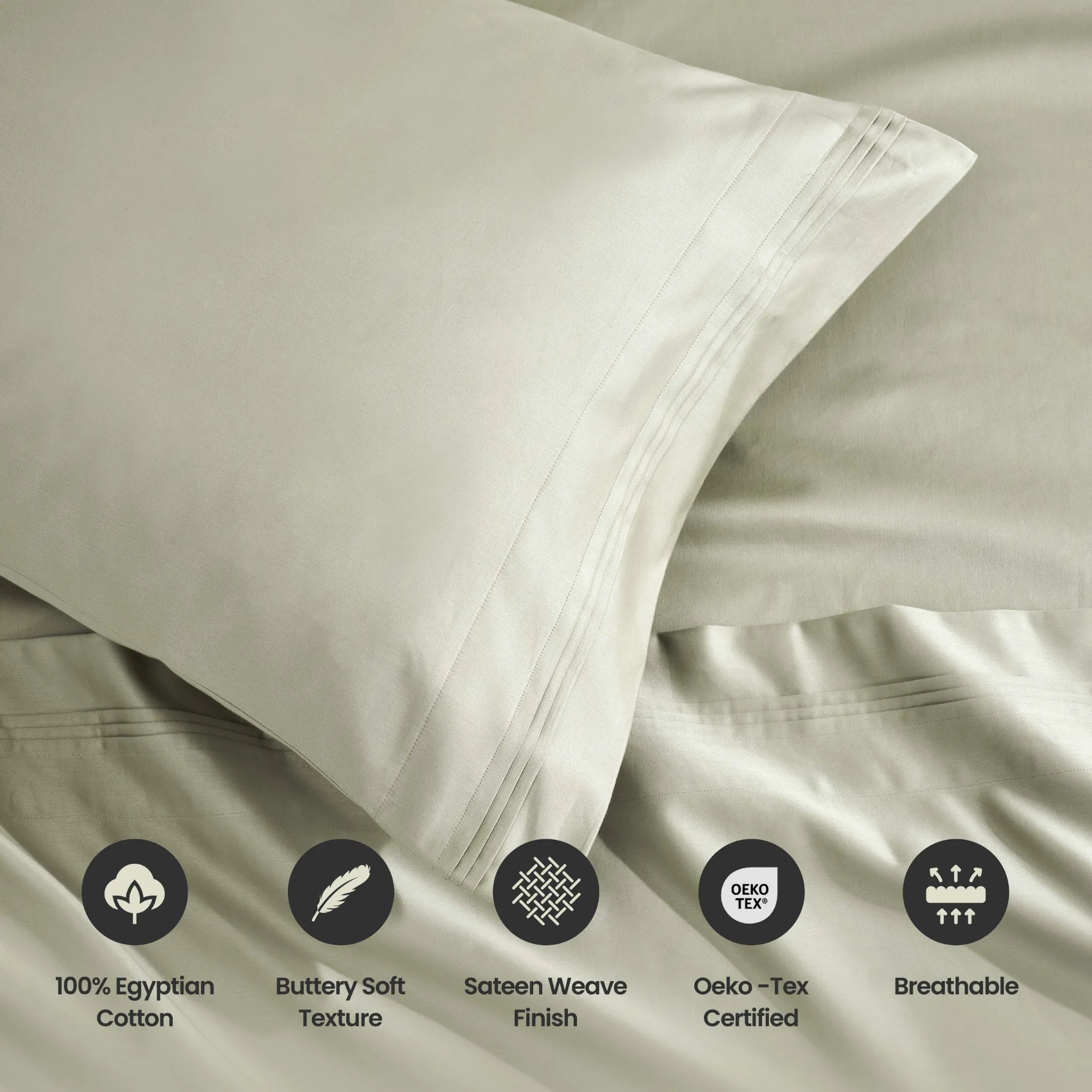 Egyptian Cotton 1500 Thread Count Solid 2 Piece Pillowcase Set - Blue Nile Mills