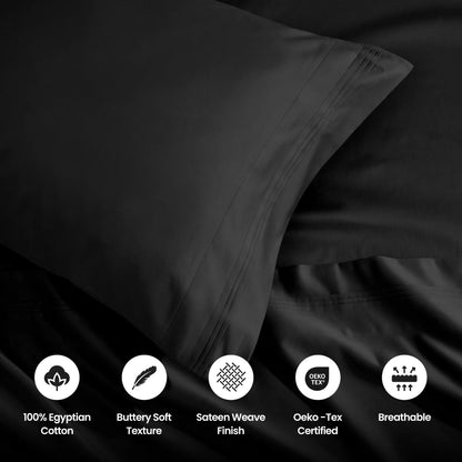 Egyptian Cotton 1500 Thread Count Solid 2 Piece Pillowcase Set - Blue Nile Mills