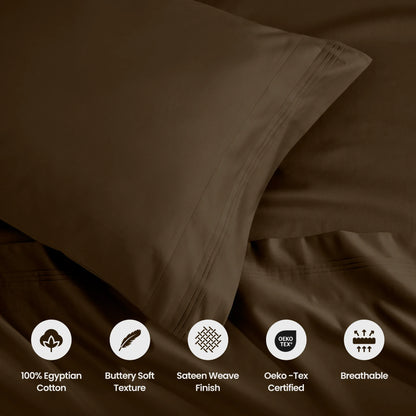 Egyptian Cotton 1500 Thread Count Solid 2 Piece Pillowcase Set - Blue Nile Mills