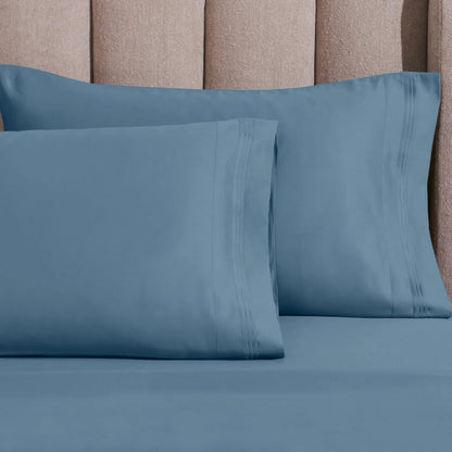 Egyptian Cotton 1500 Thread Count Solid 2 Piece Pillowcase Set - Blue Nile Mills