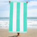 Cabana Stripe Oversized Cotton Beach Towel Set - Mint