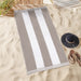 Cabana Stripe Oversized Cotton Beach Towel Set - Taupe