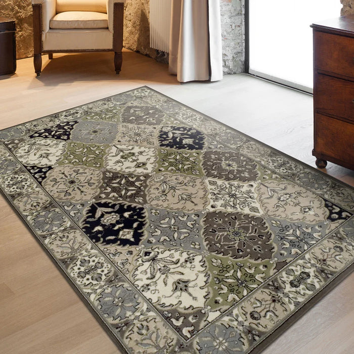 Paloma Contemporary Damask Floral Indoor Area Rug