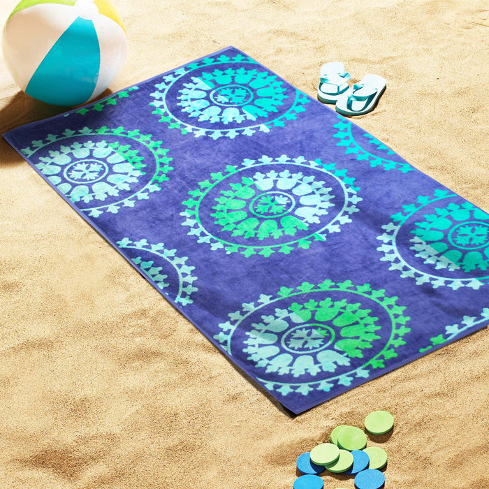 Spinning Wheels Oversized Cotton 4 Piece Beach Towel Set