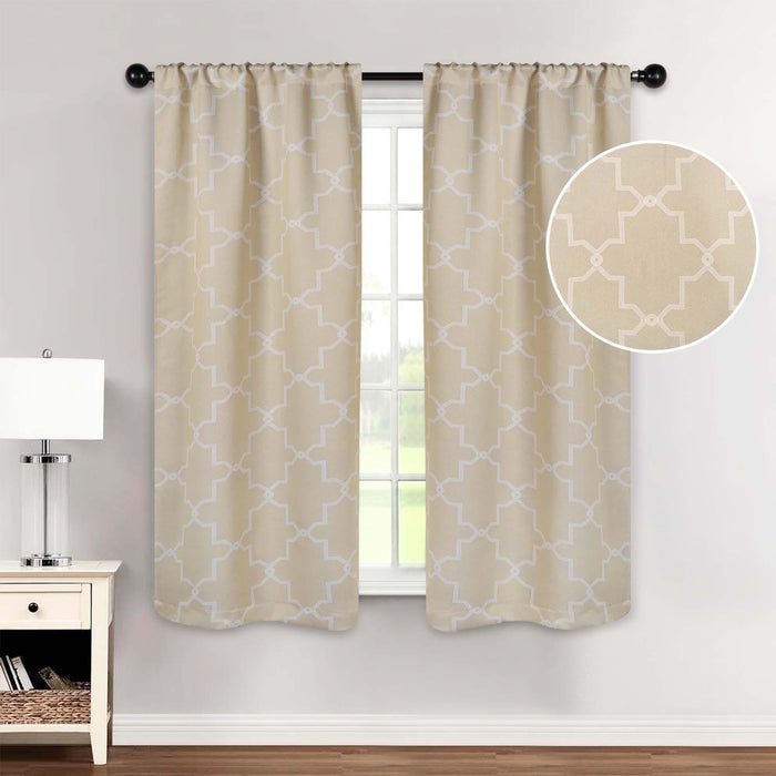 Imperial Trellis Grommet Header Blackout Curtain Panel Set