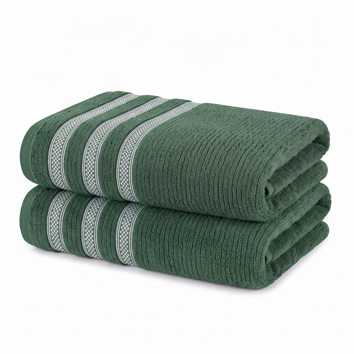 Brea Ribbed Zero Twist Cotton Bath Towels, Set of 2