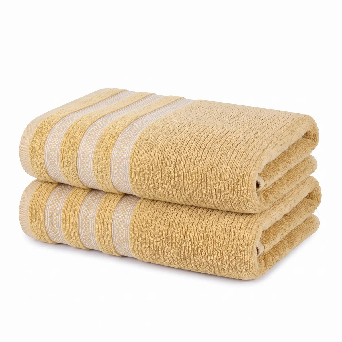 Brea Ribbed Zero Twist Cotton Bath Towels, Set of 2