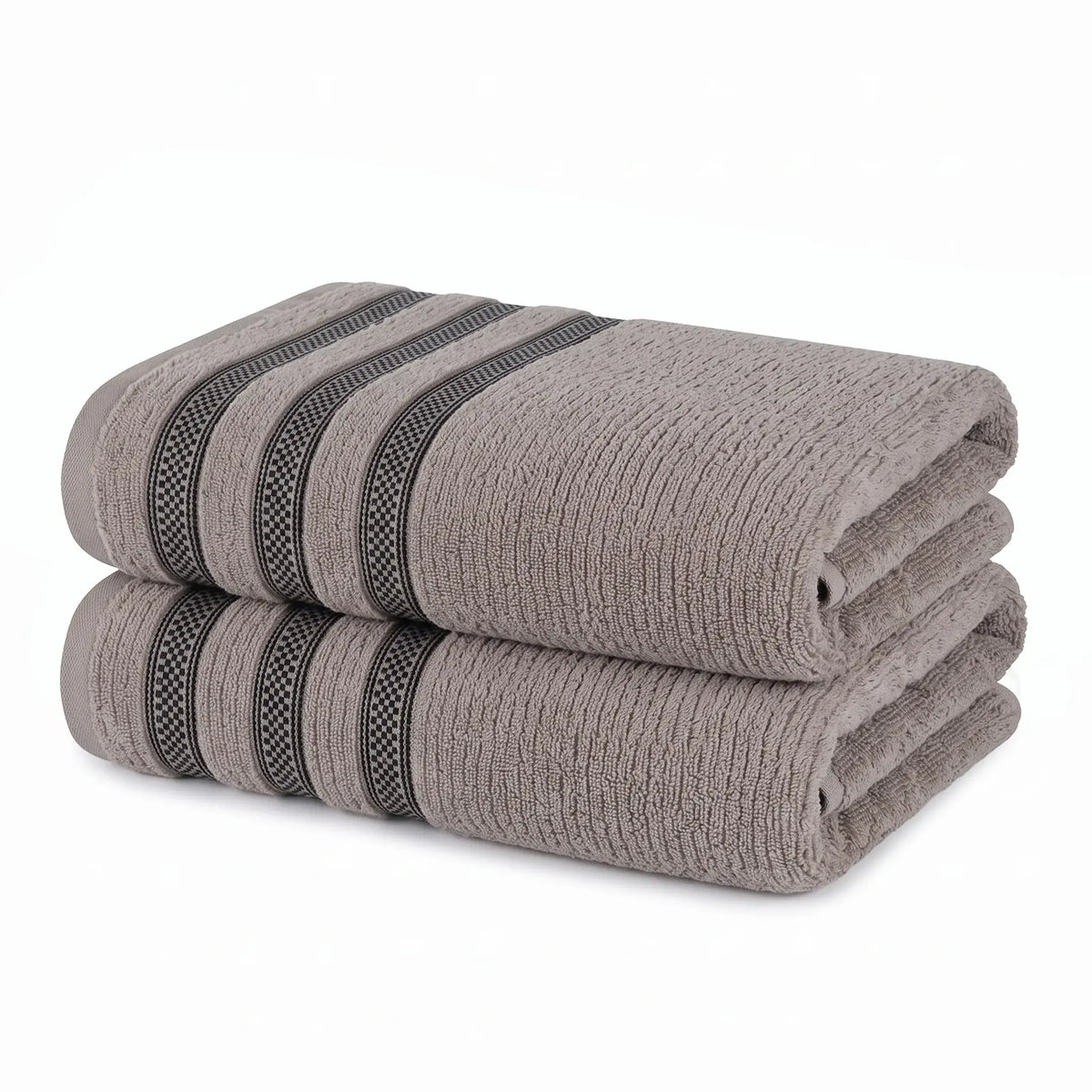 Brea Ribbed Zero Twist Cotton Bath Towels, Set of 2