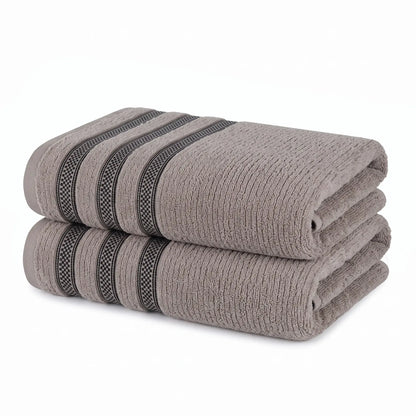 Brea Ribbed Zero Twist Cotton Bath Towels, Set of 2