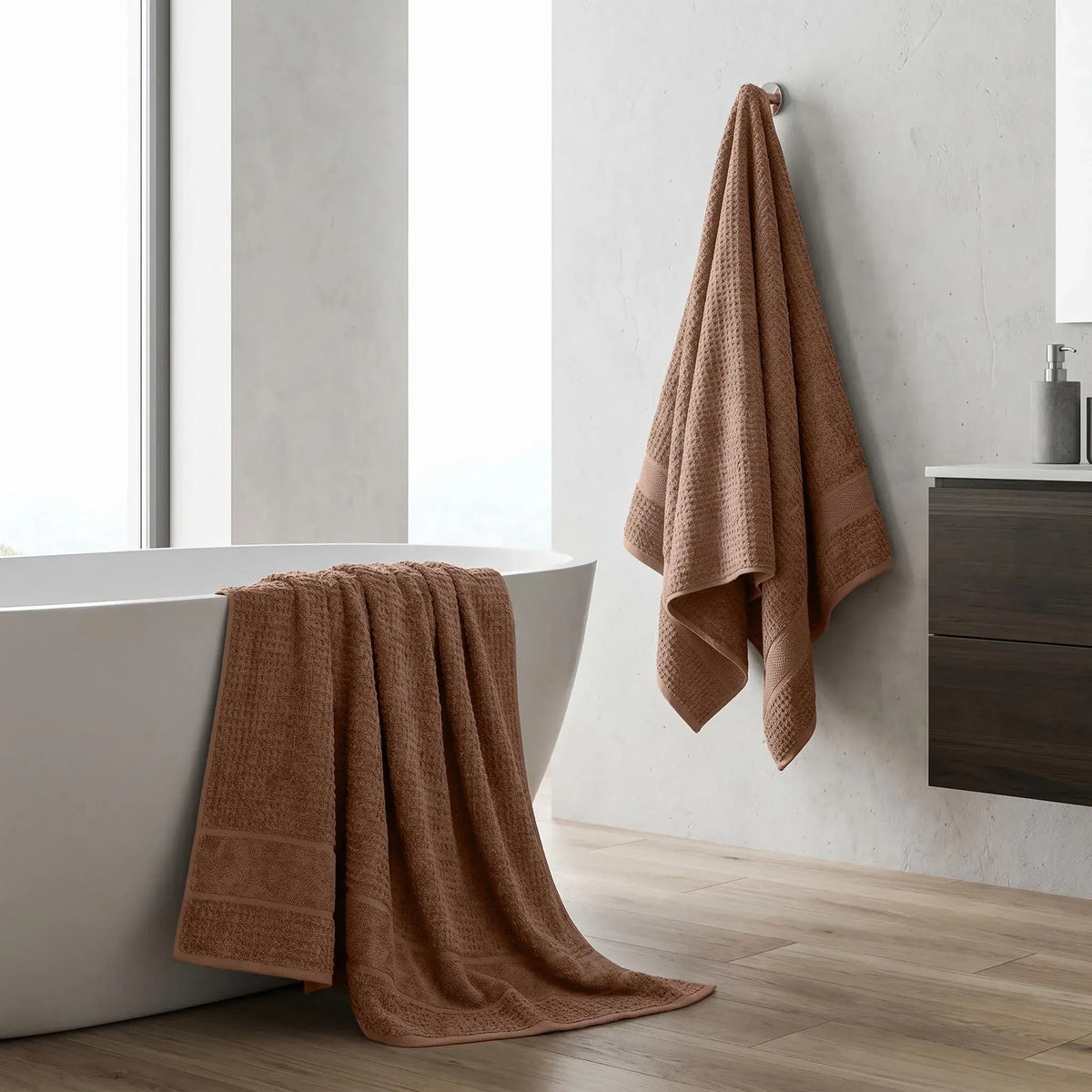 Superior Napa Cotton Absorbent Medium Weight Bath Towels, Set of 2