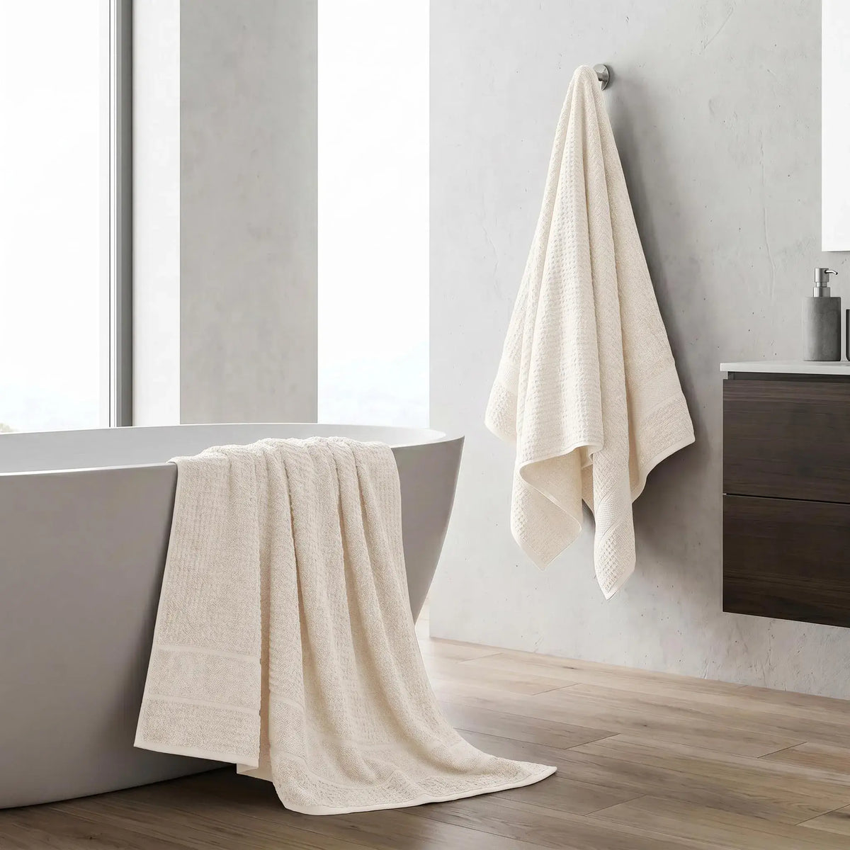 Superior Napa Cotton Absorbent Medium Weight Bath Towels, Set of 2