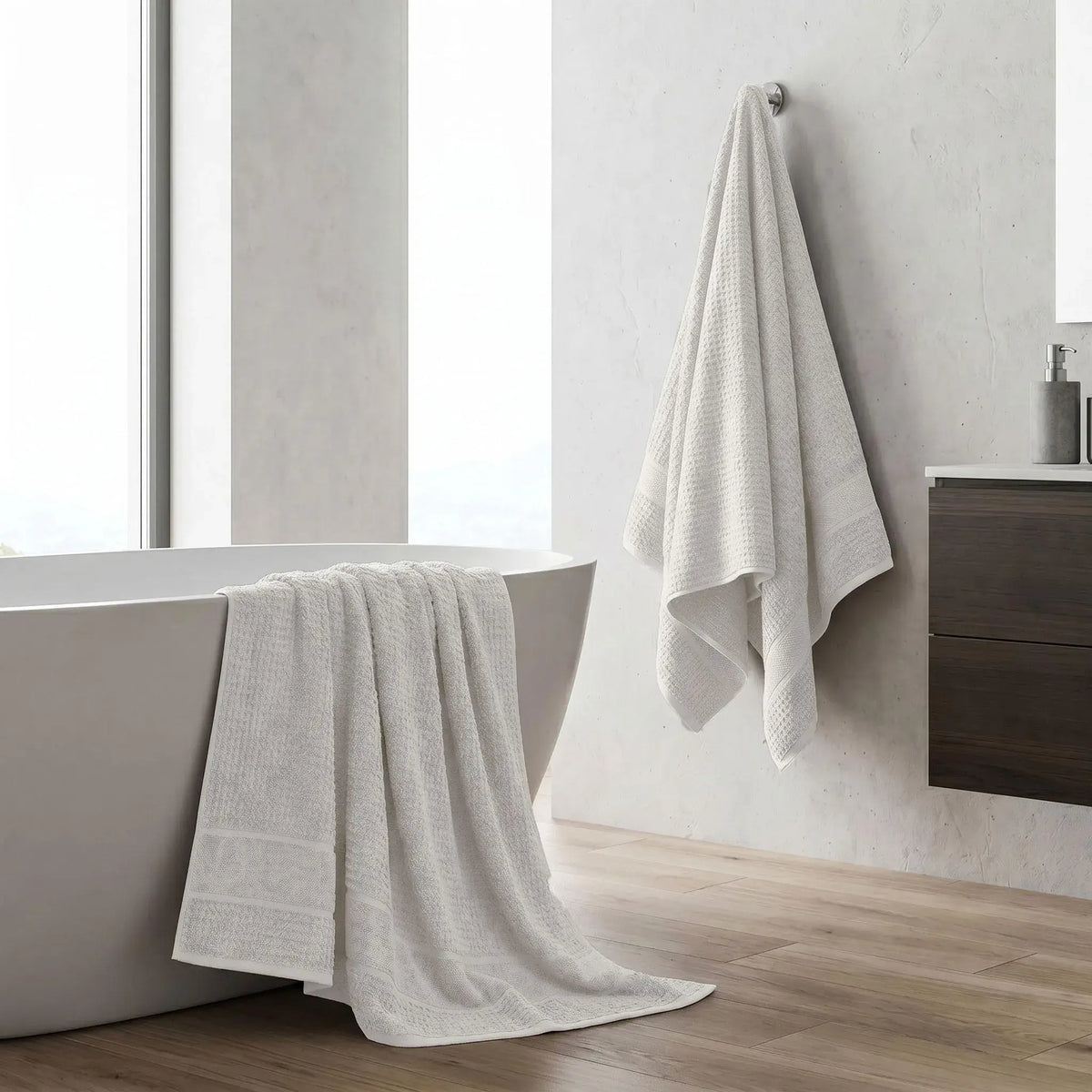 Superior Napa Cotton Absorbent Medium Weight Bath Towels, Set of 2