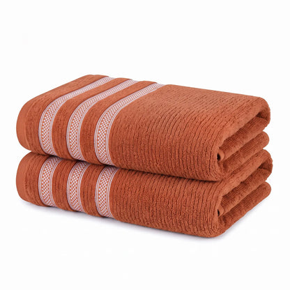 Brea Ribbed Zero Twist Cotton Bath Towels, Set of 2