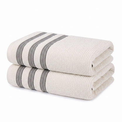Brea Ribbed Zero Twist Cotton Bath Towels, Set of 2