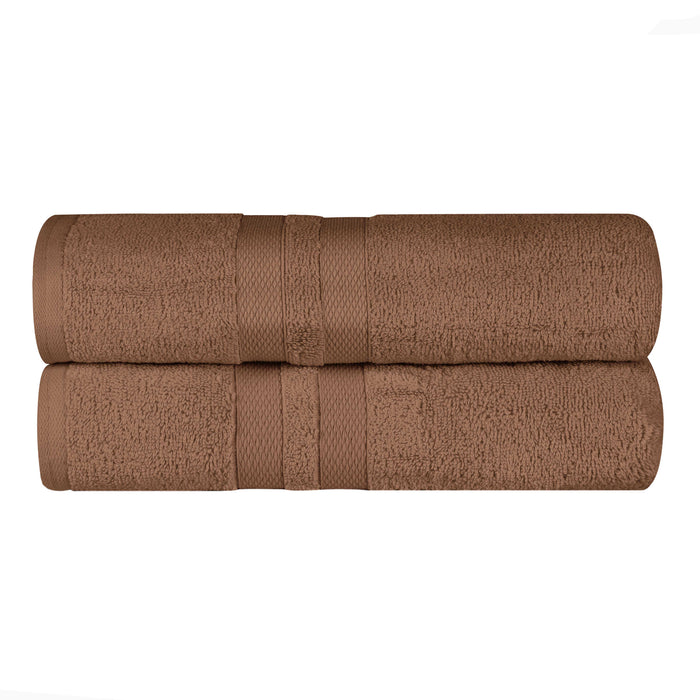 Ultra Soft Cotton Absorbent Solid Assorted 2 Piece Bath Sheet Set - Chocolate