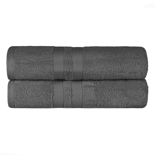 Ultra Soft Cotton Absorbent Solid Assorted 2 Piece Bath Sheet Set - Charcoal
