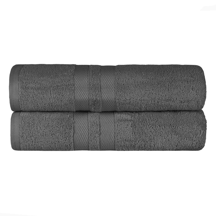 Ultra Soft Cotton Absorbent Solid Assorted 2 Piece Bath Sheet Set - Charcoal