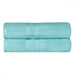 Ultra Soft Cotton Absorbent Solid Assorted 2 Piece Bath Sheet Set - Cyan