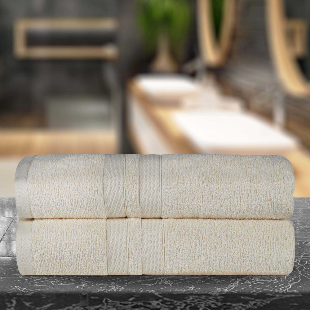 Ultra Soft Cotton Absorbent Solid Assorted 2 Piece Bath Sheet Set