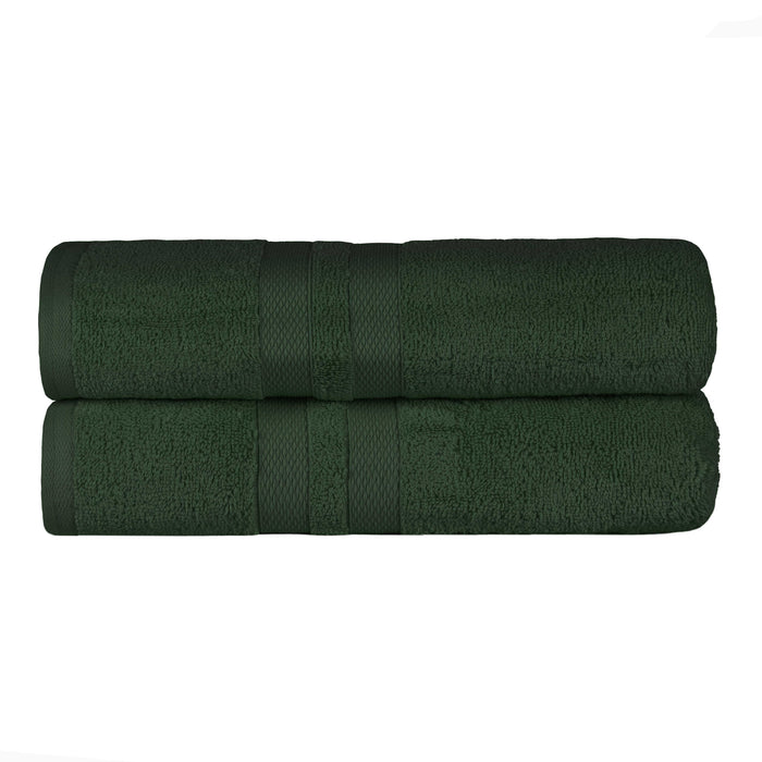 Ultra Soft Cotton Absorbent Solid Assorted 2 Piece Bath Sheet Set - Forrest Green