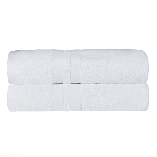Ultra Soft Cotton Absorbent Solid Assorted 2 Piece Bath Sheet Set - White