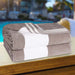 Cabana Stripe Oversized Cotton Beach Towel - Light Gray