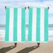 Cabana Stripe Oversized Cotton Beach Towel - Mint