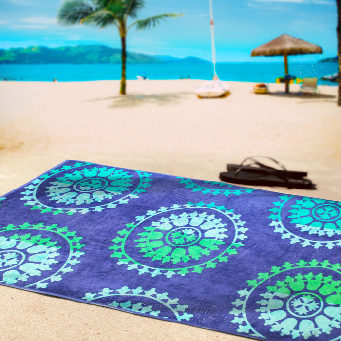 Spinning Wheels Oversized Cotton 4 Piece Beach Towel Set